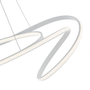 HomeRoots White Metal LED Dimmable Smart Chandelier – Modern Design with Adjustable Length for Any Space 558588