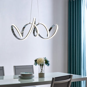 HomeRoots Silver Metal LED Dimmable Chandelier - Modern Elegance for Dining, Entryway & Kitchen Spaces 558589