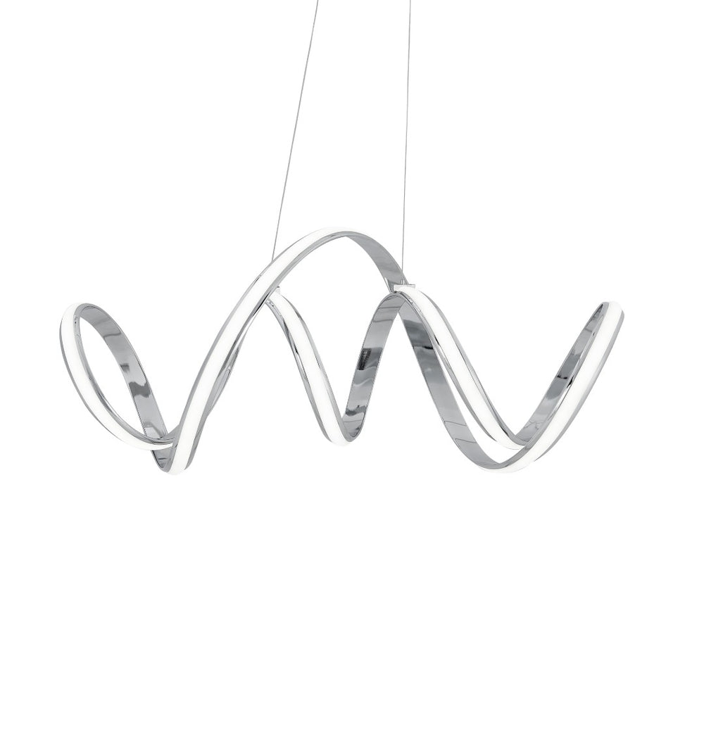 HomeRoots Silver Metal LED Dimmable Chandelier - Modern Elegance for Dining, Entryway & Kitchen Spaces 558589