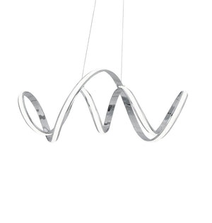 HomeRoots Silver Metal LED Dimmable Chandelier - Modern Elegance for Dining, Entryway & Kitchen Spaces 558589