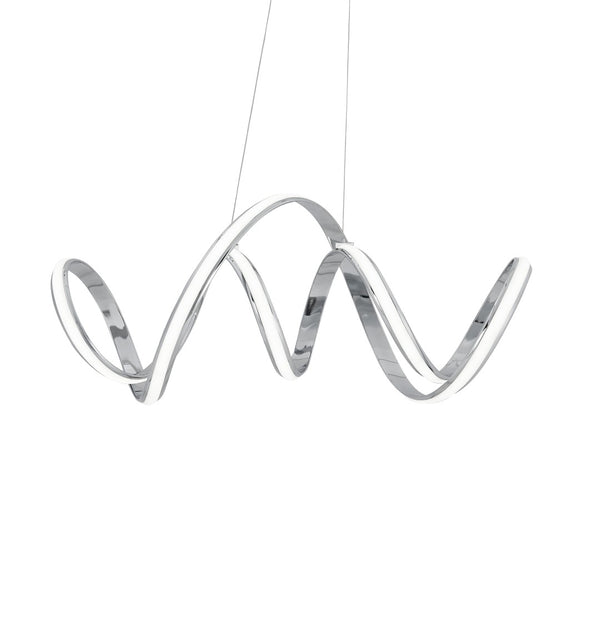 HomeRoots Silver Metal LED Dimmable Chandelier - Modern Elegance for Dining, Entryway & Kitchen Spaces 558589