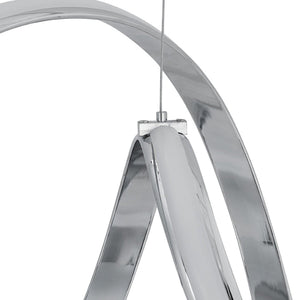 HomeRoots Silver Metal LED Dimmable Chandelier - Modern Elegance for Dining, Entryway & Kitchen Spaces 558589