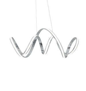 HomeRoots Silver Metal LED Dimmable Chandelier - Modern Elegance for Dining, Entryway & Kitchen Spaces 558589