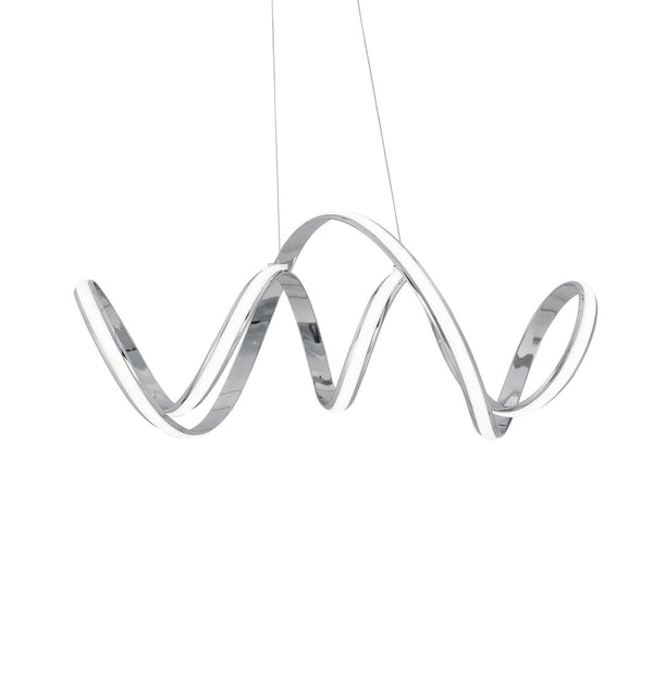 HomeRoots Silver Metal LED Dimmable Chandelier - Modern Elegance for Dining, Entryway & Kitchen Spaces 558589