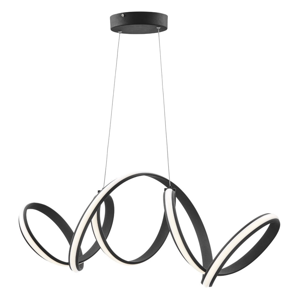 HomeRoots Black Metal Dimmable LED Chandelier – Modern, Adjustable, Energy-Efficient Lighting for Any Space 558590