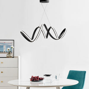 HomeRoots Black Metal Dimmable LED Chandelier – Modern, Adjustable, Energy-Efficient Lighting for Any Space 558590