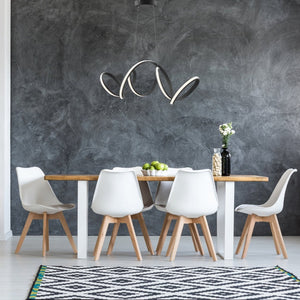 HomeRoots Black Metal Dimmable LED Chandelier – Modern, Adjustable, Energy-Efficient Lighting for Any Space 558590