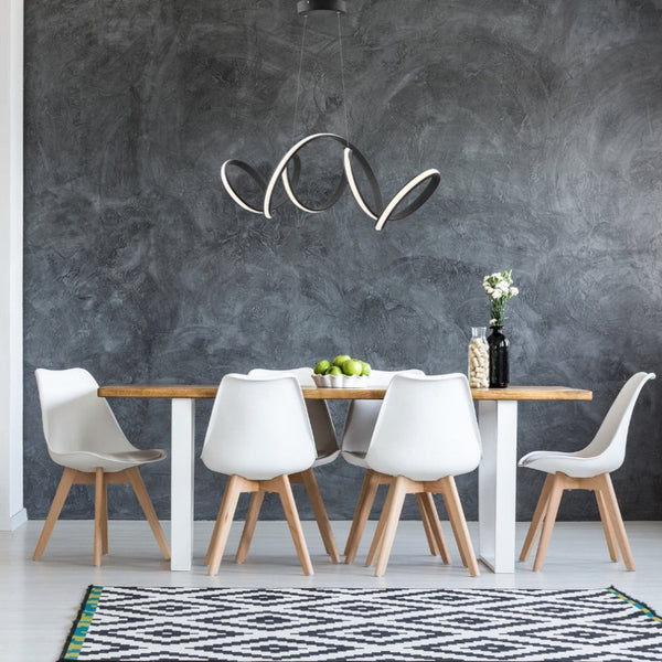 HomeRoots Black Metal Dimmable LED Chandelier – Modern, Adjustable, Energy-Efficient Lighting for Any Space 558590