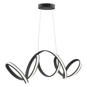 HomeRoots Black Metal Dimmable LED Chandelier – Modern, Adjustable, Energy-Efficient Lighting for Any Space 558590