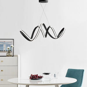 HomeRoots Black Metal LED Chandelier - Smart Dimmable Fixture for Modern Homes, Energy Efficient & Stylish Decor 558591