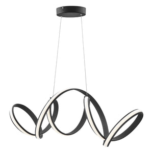 HomeRoots Black Metal LED Chandelier - Smart Dimmable Fixture for Modern Homes, Energy Efficient & Stylish Decor 558591