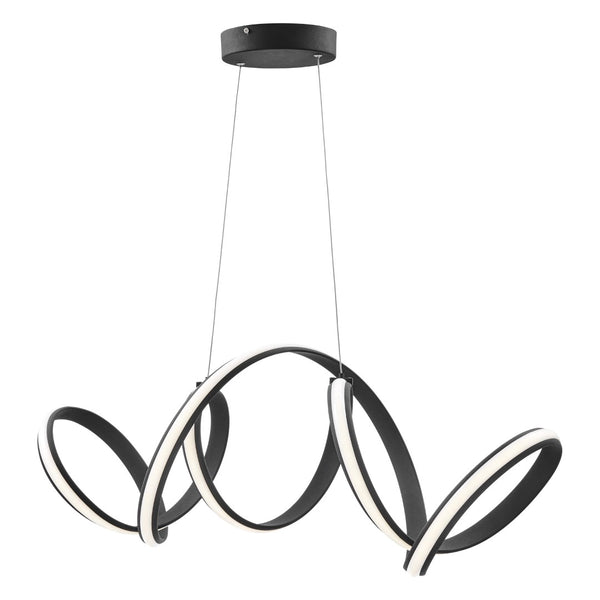 HomeRoots Black Metal LED Chandelier - Smart Dimmable Fixture for Modern Homes, Energy Efficient & Stylish Decor 558591