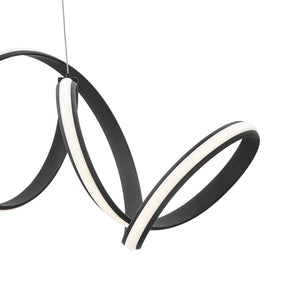 HomeRoots Black Metal LED Chandelier - Smart Dimmable Fixture for Modern Homes, Energy Efficient & Stylish Decor 558591