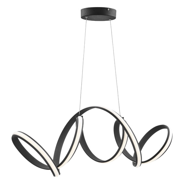 HomeRoots Black Metal LED Chandelier - Smart Dimmable Fixture for Modern Homes, Energy Efficient & Stylish Decor 558591