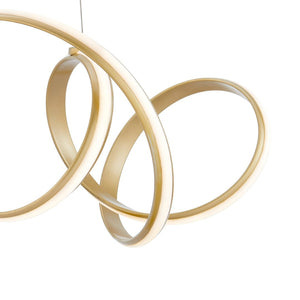 HomeRoots Gold Metal LED Chandelier - Elegant Dimmable Lighting for Modern Spaces with Adjustable Hanging Design 558592