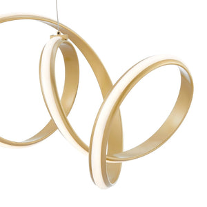 HomeRoots Gold Metal LED Chandelier - Elegant Dimmable Lighting for Modern Spaces with Adjustable Hanging Design 558592
