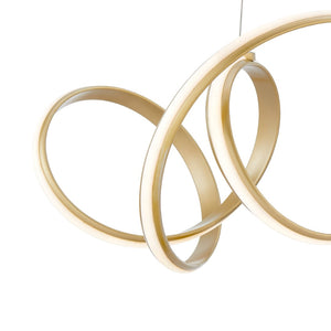 HomeRoots Gold Metal LED Chandelier - Elegant Dimmable Lighting for Modern Spaces with Adjustable Hanging Design 558592