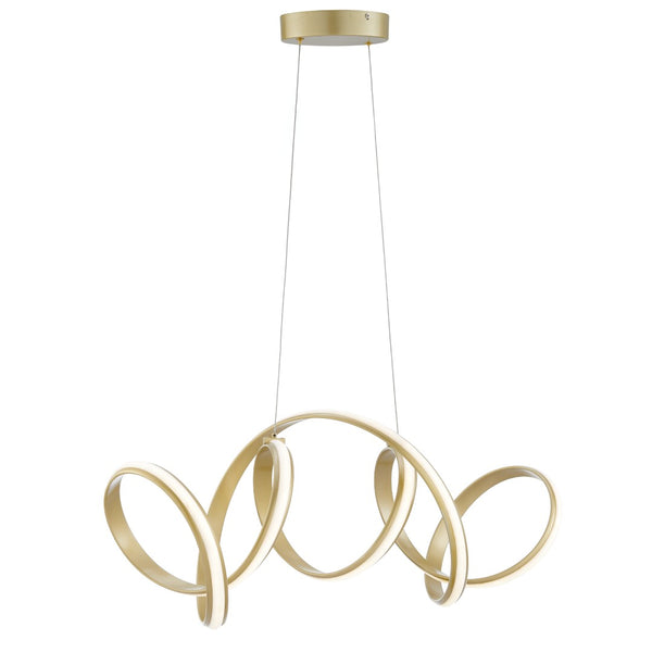 HomeRoots Gold Metal LED Chandelier - Elegant Dimmable Lighting for Modern Spaces with Adjustable Hanging Design 558592
