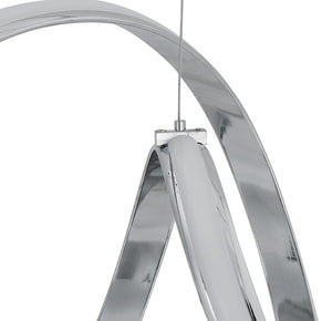 HomeRoots Silver Modern Smart LED Chandelier - Dimmable, Adjustable Height, Elegant Lighting for Any Room 558593