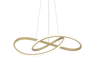 HomeRoots Gold Metal LED Dimmable Chandelier - Modern Elegance for Dining, Entryways, and Versatile Spaces 558594