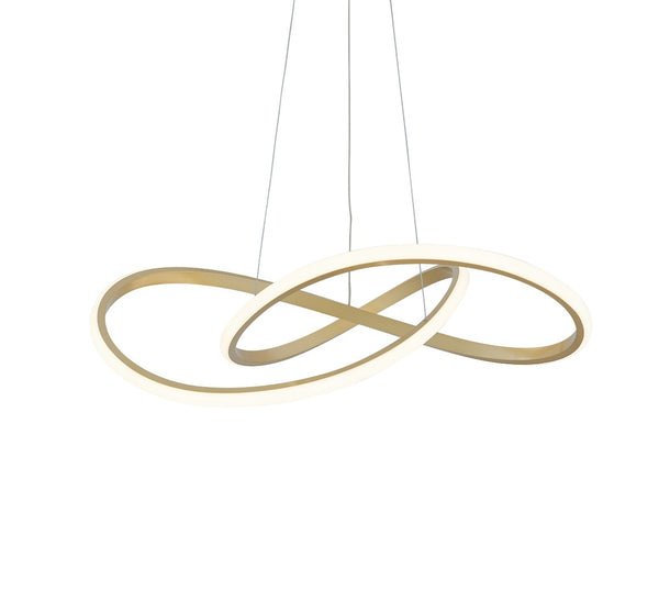 HomeRoots Gold Metal LED Dimmable Chandelier - Modern Elegance for Dining, Entryways, and Versatile Spaces 558594