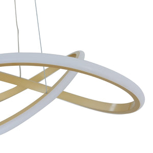 HomeRoots Gold Metal LED Dimmable Chandelier - Modern Elegance for Dining, Entryways, and Versatile Spaces 558594