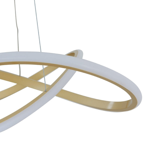 HomeRoots Gold Metal LED Dimmable Chandelier - Modern Elegance for Dining, Entryways, and Versatile Spaces 558594