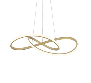 HomeRoots Gold Metal LED Dimmable Chandelier - Modern Elegance for Dining, Entryways, and Versatile Spaces 558594