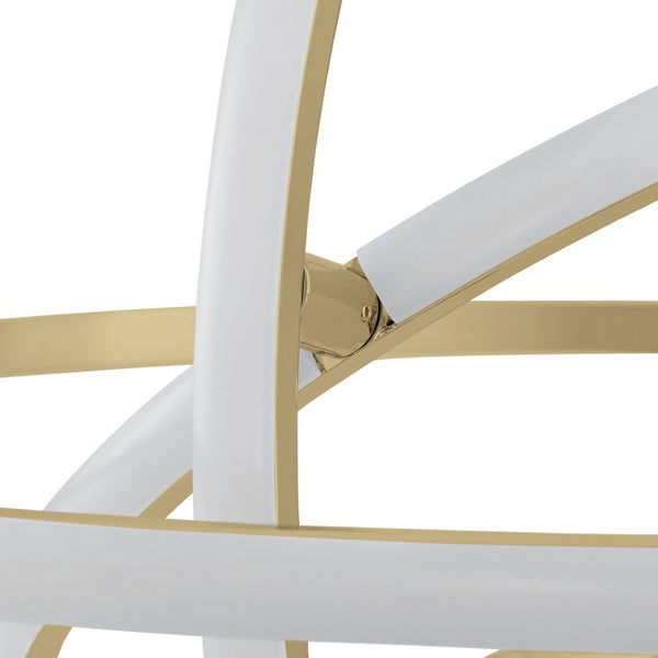 HomeRoots Gold Modern LED Dimmable Chandelier - Four-Light Geometric Design for Smart Homes & Stylish Spaces 558597
