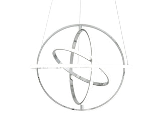 HomeRoots Silver Modern Dimmable LED Chandelier – Four-Light Metal Fixture for Smart Homes & Elegant Spaces 558598