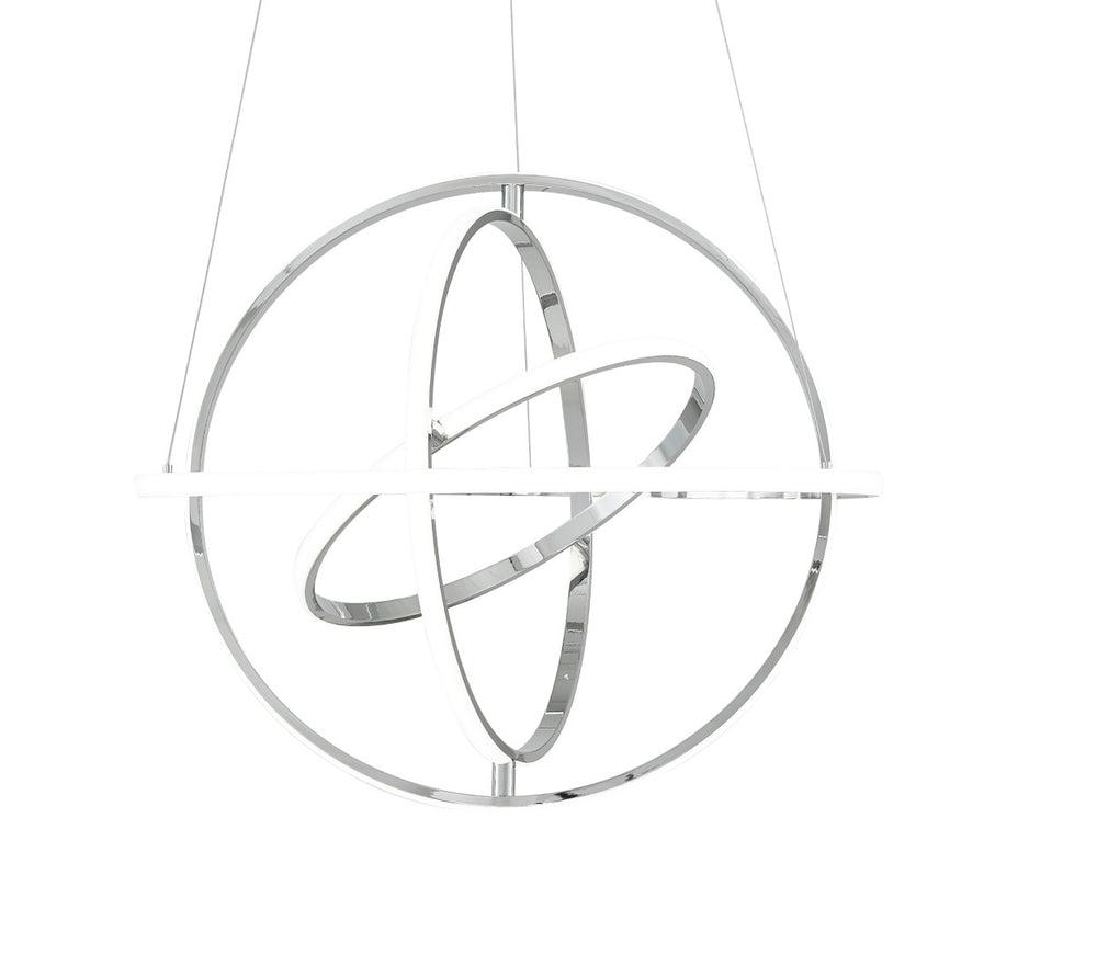 HomeRoots Silver Modern Dimmable LED Chandelier – Four-Light Metal Fixture for Smart Homes & Elegant Spaces 558598