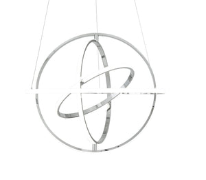 HomeRoots Silver Modern Dimmable LED Chandelier – Four-Light Metal Fixture for Smart Homes & Elegant Spaces 558598