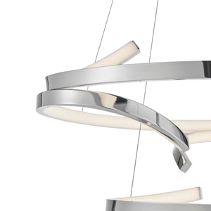 HomeRoots Silver Modern Two-Light LED Chandelier – Dimmable & Adjustable, Perfect for Stylish Home Spaces 558599