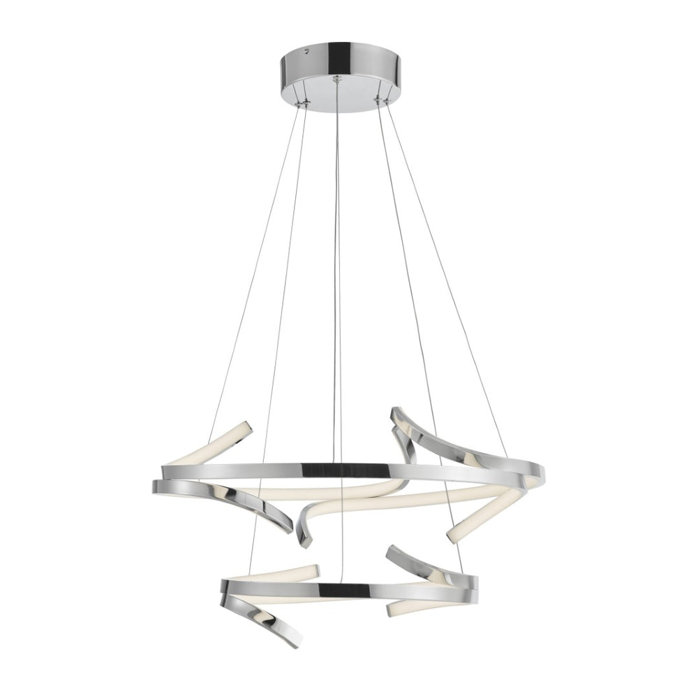 HomeRoots Silver Modern Dimmable LED Chandelier – Smart Home Ready, Adjustable Height, Perfect for Any Room 558600