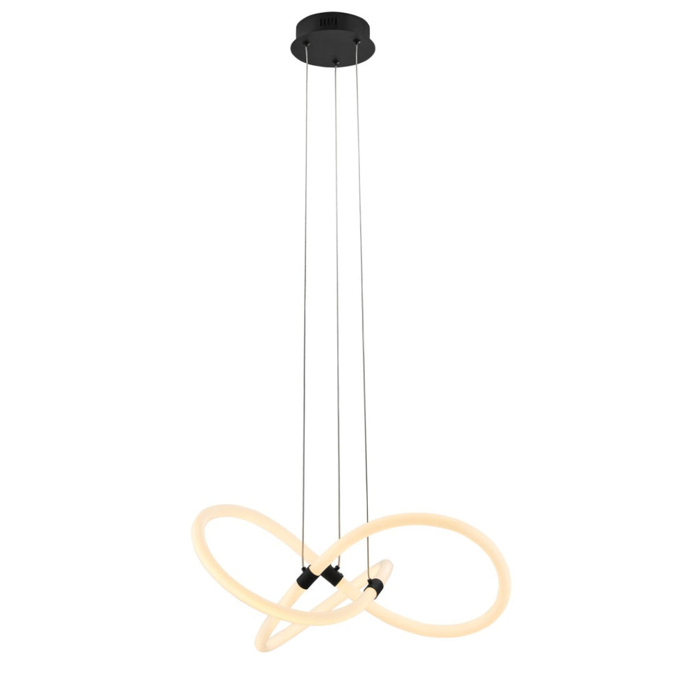 HomeRoots Black Metal LED Smart Chandelier - Dimmable, Energy-Efficient Lighting for Modern Homes & Spaces 558601