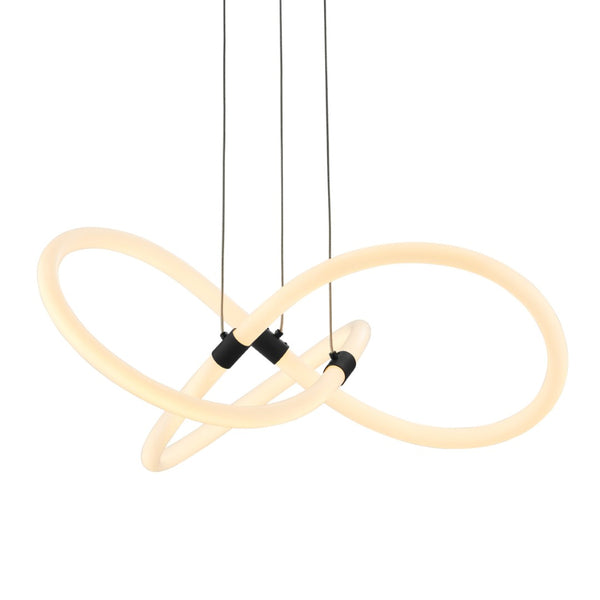 HomeRoots Black Metal LED Smart Chandelier - Dimmable, Energy-Efficient Lighting for Modern Homes & Spaces 558601