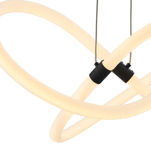 HomeRoots Black Metal LED Smart Chandelier - Dimmable, Energy-Efficient Lighting for Modern Homes & Spaces 558601