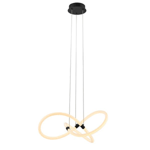 HomeRoots Black Metal LED Smart Chandelier - Dimmable, Energy-Efficient Lighting for Modern Homes & Spaces 558601