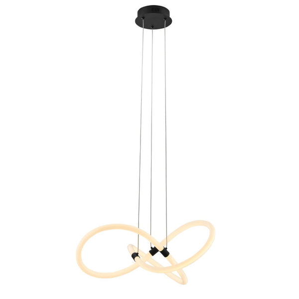 HomeRoots Black Metal LED Smart Chandelier - Dimmable, Energy-Efficient Lighting for Modern Homes & Spaces 558601