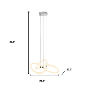 HomeRoots Silver Metal LED Dimmable Chandelier - Elegant Energy-Efficient Fixture for Modern Spaces & Ambiance 558602