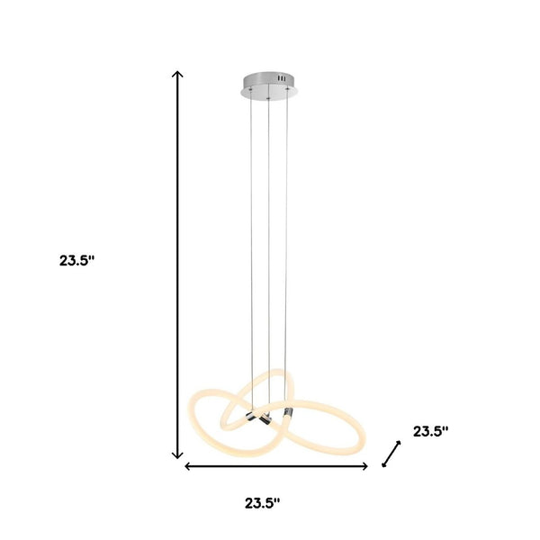 HomeRoots Silver Metal LED Dimmable Chandelier - Elegant Energy-Efficient Fixture for Modern Spaces & Ambiance 558602