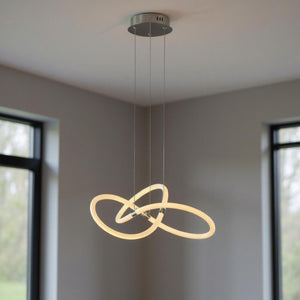 HomeRoots Silver Metal LED Dimmable Chandelier - Elegant Energy-Efficient Fixture for Modern Spaces & Ambiance 558602