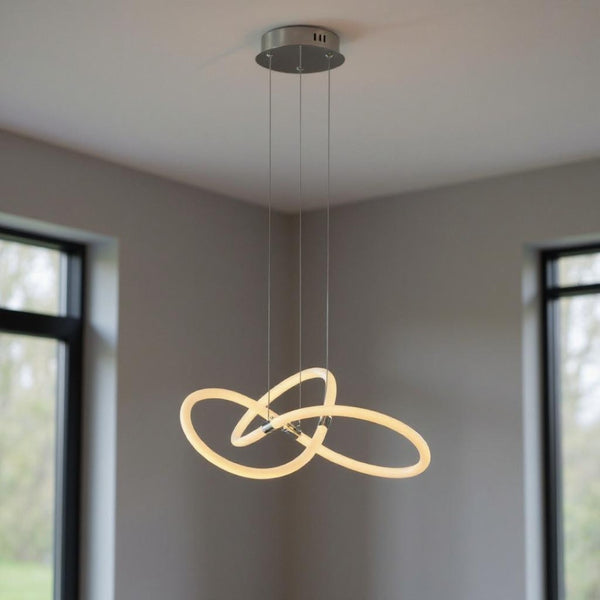 HomeRoots Silver Metal LED Dimmable Chandelier - Elegant Energy-Efficient Fixture for Modern Spaces & Ambiance 558602