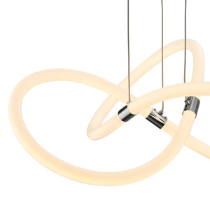 HomeRoots Silver Modern LED Dimmable Chandelier - Smart Home Compatible, Energy Efficient, Stylish Illumination 558603