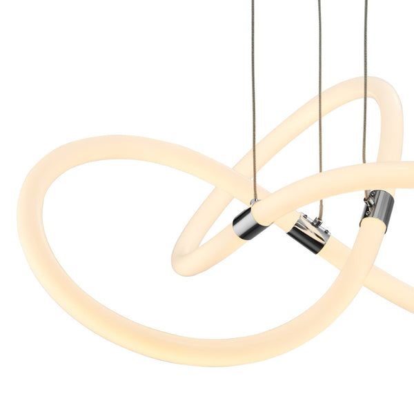 HomeRoots Silver Modern LED Dimmable Chandelier - Smart Home Compatible, Energy Efficient, Stylish Illumination 558603