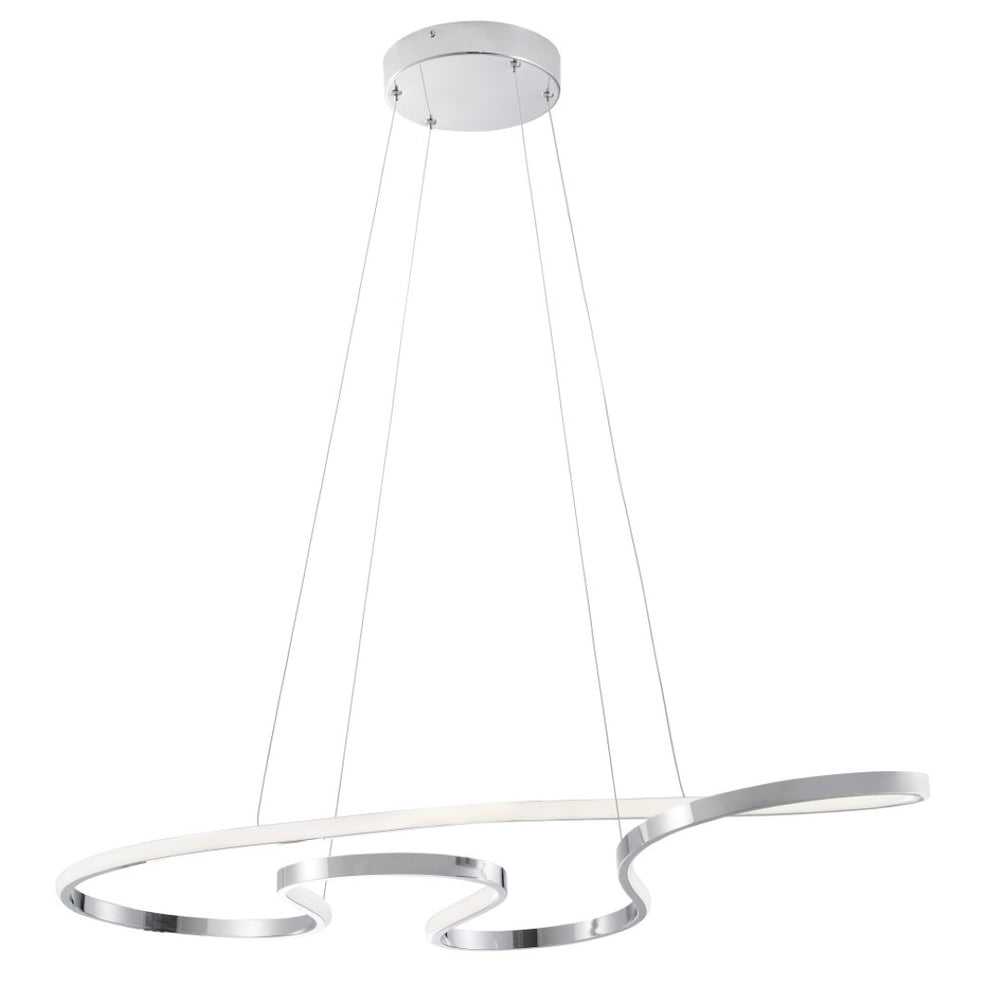 HomeRoots Silver Metal Dimmable Chandelier - Modern LED Fixture for Entryways, Dining Rooms & More! 558604
