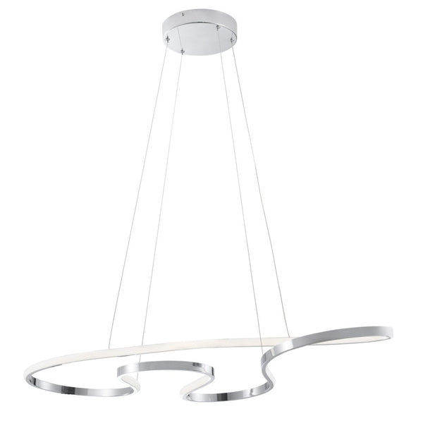 HomeRoots Silver Metal Dimmable Chandelier - Modern LED Fixture for Entryways, Dining Rooms & More! 558604