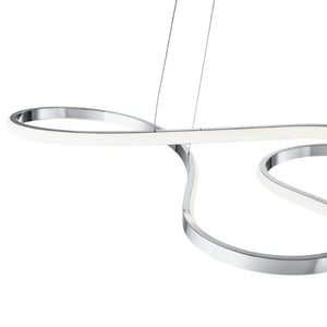 HomeRoots Silver Metal Dimmable Chandelier - Modern LED Fixture for Entryways, Dining Rooms & More! 558604