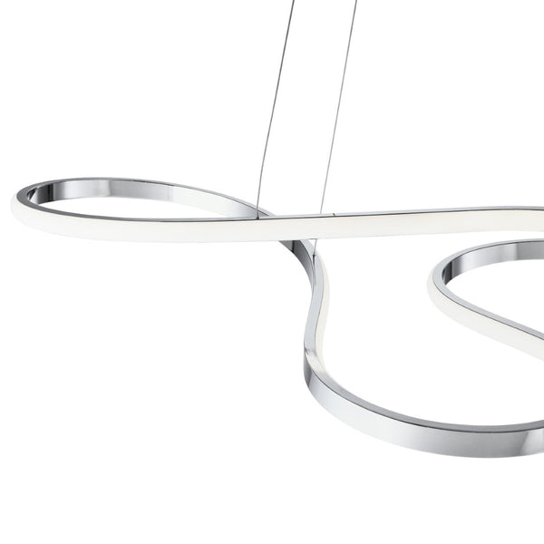 HomeRoots Silver Metal Dimmable Chandelier - Modern LED Fixture for Entryways, Dining Rooms & More! 558604