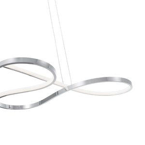 HomeRoots Silver Metal Dimmable Chandelier - Modern LED Fixture for Entryways, Dining Rooms & More! 558604